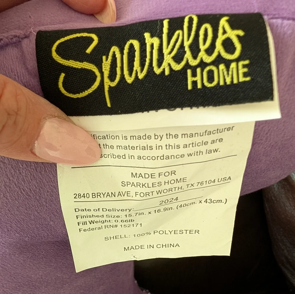 Sparkles home Purple and Gold Wizard Hat Pillow NEW